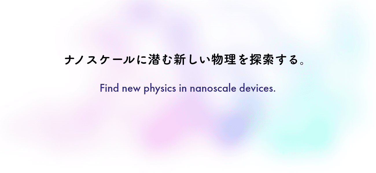 ナノスケールに潜む新しい物理を探索する。 Find new physics in nanoscale devices.